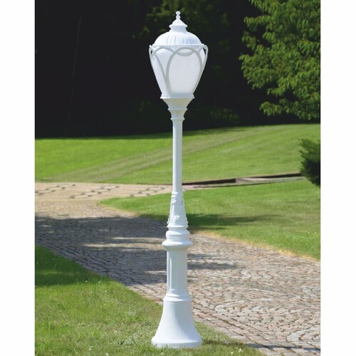 Casa Padrino Jugendstil Gartenlaterne Wei� H. 389,5 cm - Au�enbeleuchtung