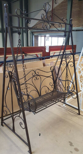 Casa Padrino Jugendstil Gartenschaukel Braun - Elegante Metall Garten Schaukel - Garten M�bel - Terrassen M�bel - Barock & Jugendstil M�bel