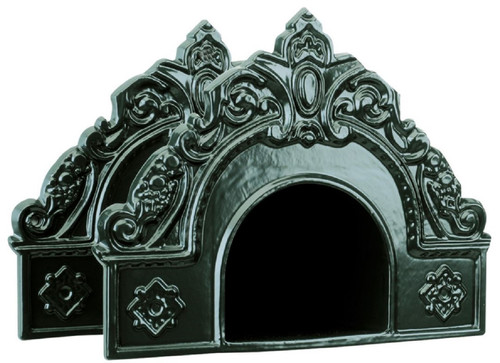 Casa Padrino Jugendstil Gartenschlauch Wandhalter Gr�n 33 x 18 x H. 25 cm - Nostalgische Aluminium Schlauch Wandhalterung - Barock & Jugendstil Garten Accessoires