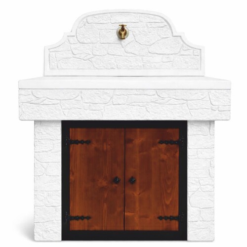 Casa Padrino Jugendstil Gartensp�le Wei� H. 127 cm - Garten Accessoires