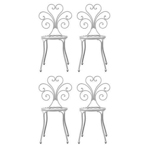 Casa Padrino Jugendstil Gartenstuhl 4er Set Grau H. 89 cm - Garten M�bel