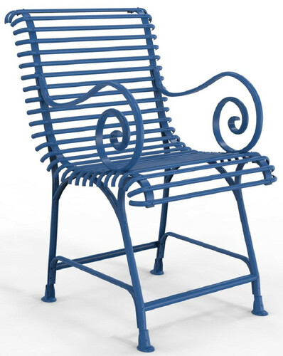 Casa Padrino Jugendstil Gartenstuhl mit Armlehnen 57 x 72 x H. 95,4 cm - Verschiedene Farben - Schmiedeeisen Garten & Terrassen Stuhl - Jugendstil Garten & Terrassen M�bel 
