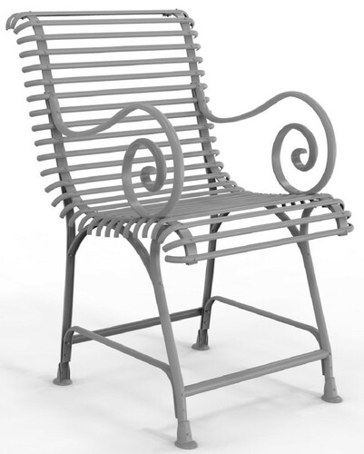 Casa Padrino Jugendstil Gartenstuhl mit Armlehnen 57 x 72 x H. 95,4 cm - Verschiedene Farben - Schmiedeeisen Garten & Terrassen Stuhl - Jugendstil Garten & Terrassen M�bel 