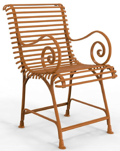 Casa Padrino Jugendstil Gartenstuhl mit Armlehnen 57 x 72 x H. 95,4 cm - Verschiedene Farben - Schmiedeeisen Garten & Terrassen Stuhl - Jugendstil Garten & Terrassen M�bel 