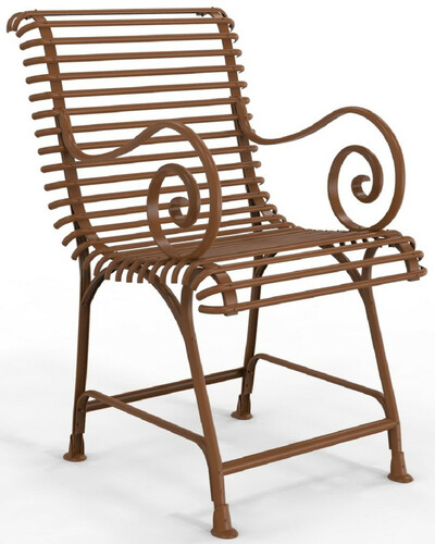 Casa Padrino Jugendstil Gartenstuhl mit Armlehnen 57 x 72 x H. 95,4 cm - Verschiedene Farben - Schmiedeeisen Garten & Terrassen Stuhl - Jugendstil Garten & Terrassen M�bel 