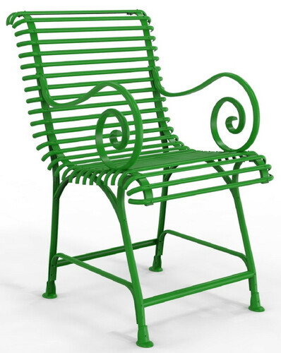 Casa Padrino Jugendstil Gartenstuhl mit Armlehnen 57 x 72 x H. 95,4 cm - Verschiedene Farben - Schmiedeeisen Garten & Terrassen Stuhl - Jugendstil Garten & Terrassen M�bel