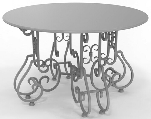 Casa Padrino Jugendstil Gartentisch  120 x H. 73,5 cm - Verschiedene Farben - Runder Schmiedeeisen Garten & Terrassen Tisch - Jugendstil Schmiedeeisen Garten & Terrassen M�bel 