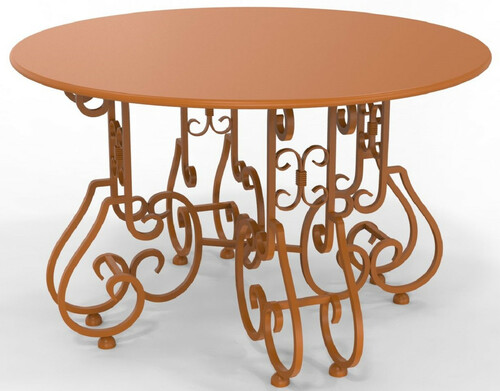 Casa Padrino Jugendstil Gartentisch  120 x H. 73,5 cm - Verschiedene Farben - Runder Schmiedeeisen Garten & Terrassen Tisch - Jugendstil Schmiedeeisen Garten & Terrassen M�bel 