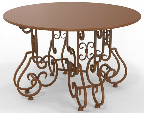 Casa Padrino Jugendstil Gartentisch  120 x H. 73,5 cm - Verschiedene Farben - Runder Schmiedeeisen Garten & Terrassen Tisch - Jugendstil Schmiedeeisen Garten & Terrassen M�bel 