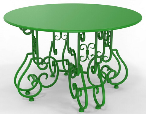Casa Padrino Jugendstil Gartentisch  120 x H. 73,5 cm - Verschiedene Farben - Runder Schmiedeeisen Garten & Terrassen Tisch - Jugendstil Schmiedeeisen Garten & Terrassen M�bel
