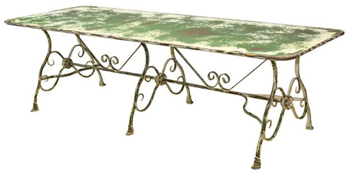 Casa Padrino Jugendstil Gartentisch Antik Gr�n 250 x 90 x H. 75 cm - Gartenm�bel im Jugendstil