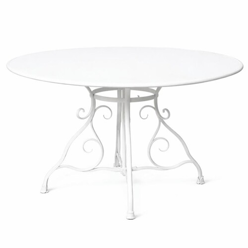 Casa Padrino Jugendstil Gartentisch Wei�  100 x H. 70 cm - Nostalgische Garten M�bel