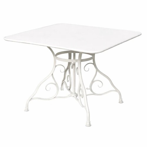 Casa Padrino Jugendstil Gartentisch Wei� 100 x H. 70 cm - Nostalgische Garten M�bel