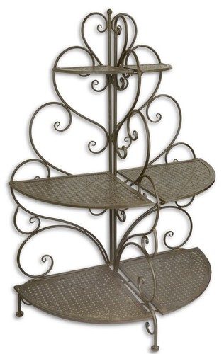 Casa Padrino Jugendstil Blumenetagere Braun 83,5 x 43 x H. 119,5 cm - Gartendeko Accessoires