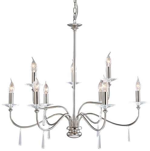 Casa Padrino Jugendstil Kristall Kronleuchter Silber  82 x H. 75 cm - Runder Metall Kronleuchter - Barock & Jugendstil Wohnzimmer Kronleuchter - Barock & Jugendstil Leuchten