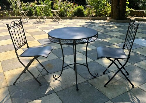 Casa Padrino Jugendstil Metall Garten M�bel Set Schwarz - Barock & Jugendstil Garten M�bel