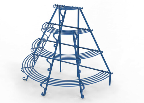 Casa Padrino Jugendstil Blumenetagere 153 x 76 x H. 117 cm - Verschiedene Farben - Halbrunde Blumentreppe - Schmiedeeisen Pflanzen Etagere - Jugendstil Garten & Terrassen Deko Accessoires 