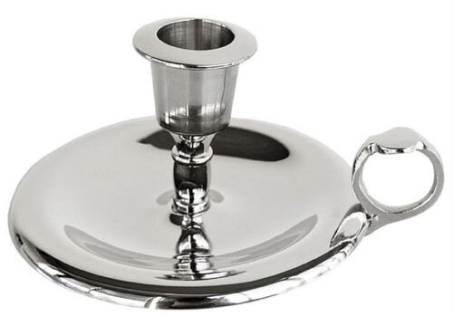 Casa Padrino Jugendstil Kerzenhalter mit Tragegriff Silber 11 x 6 x H. 13 cm - Eleganter Metall Kerzenst�nder- Barock & Jugendstil Deko Accessoires