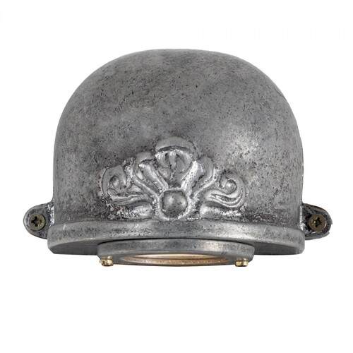 Casa Padrino Jugendstil Schiffslampe 11 x 7 x H. 9 cm - Silber - Nostalgische Wetterfeste Au�enleuchte