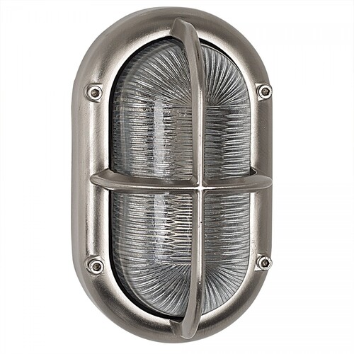 Casa Padrino Jugendstil Schiffslampe 12 x 12 x H. 20 cm - Nickel - Nostalgische Wetterfeste Au�enleuchte
