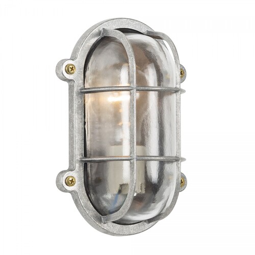 Casa Padrino Jugendstil Schiffslampe 14 x 10 x H. 21 cm - Silber - Nostalgische Wetterfeste Au�enleuchte
