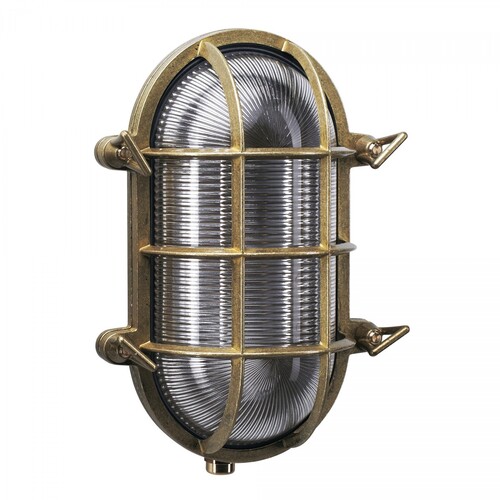 Casa Padrino Jugendstil Schiffslampe 17 x 12 x H. 25 cm - Bronze - Nostalgische Wetterfeste Au�enleuchte