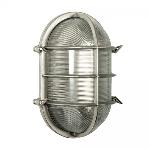 Casa Padrino Jugendstil Schiffslampe 18 x 15 x H. 28 cm - Nickel - Nostalgische Wetterfeste Au�enleuchte