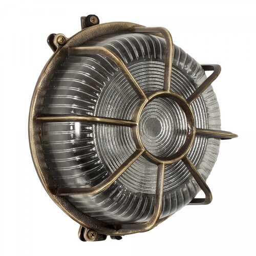 Casa Padrino Jugendstil Schiffslampe 20 x 12 x H. 20 cm - Bronze - Nostalgische Wetterfeste Au�enleuchte