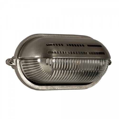 Casa Padrino Jugendstil Schiffslampe 23 x 10 x H. 12 cm - Nickel - Nostalgische Wetterfeste Au�enleuchte