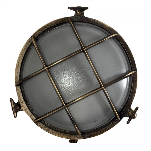 Casa Padrino Jugendstil Schiffslampe 23 x 10 x H. 23 cm - Bronze - Nostalgische Wetterfeste Au�enleuchte