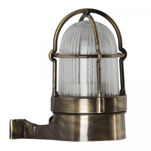 Casa Padrino Jugendstil Schiffslampe 9 x 12 x H. 15 cm - Bronze - Nostalgische Wetterfeste Au�enleuchte