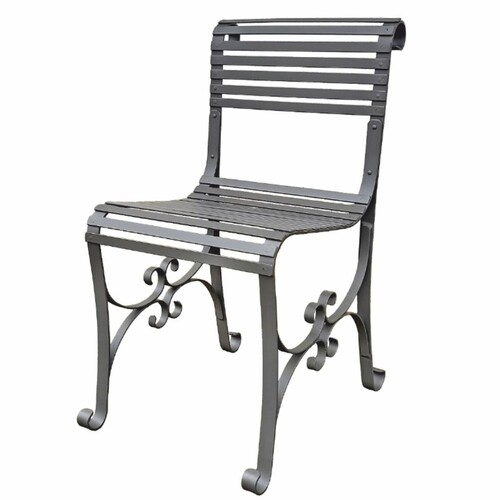 Casa Padrino Jugendstil Schmiedeeisen Garten Stuhl Grau - Garten & Terrassen M�bel