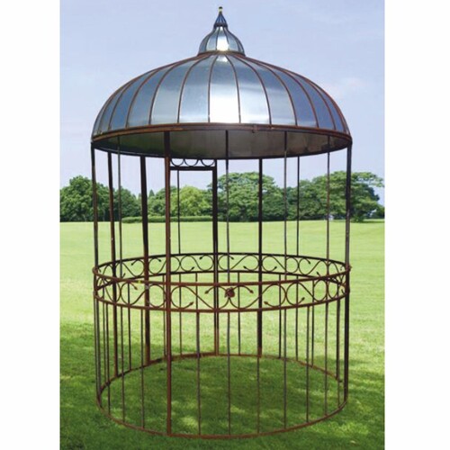 Casa Padrino Jugendstil Garten Vogelhaus Rost / Silber  200 x H. 300 cm - Nostalgische Vogelh�user