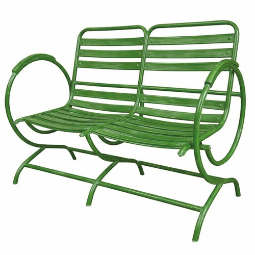 Casa Padrino Jugendstil Schmiedeeisen Gartenbank Gr�n 100 cm - Garten M�bel