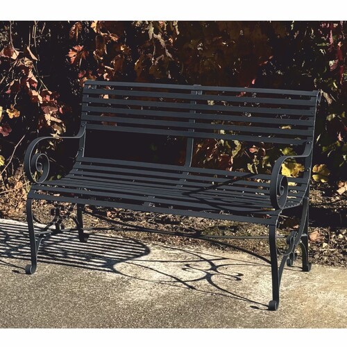 Casa Padrino Jugendstil Schmiedeeisen Gartenbank Dunkelgrau 120 cm - Garten M�bel