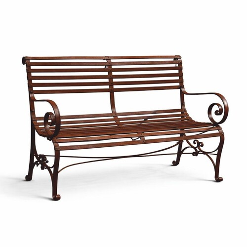 Casa Padrino Jugendstil Schmiedeeisen Gartenbank Rost 120 cm - Garten M�bel