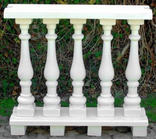 Casa Padrino Jugendstil Balustrade Wei� 100 x 25 x H. 92 cm - Massives Stein Gel�nder aus feinstem Beton - Garten & Terrassen Balustraden
