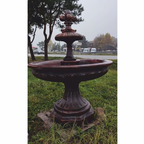 Casa Padrino Jugendstil Springbrunnen Braun  150 x H. 180 cm - Prunkvoller Gartenbrunnen