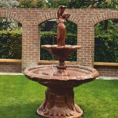 Casa Padrino Jugendstil Springbrunnen Frau mit Vase Braun  155 x H. 215 cm