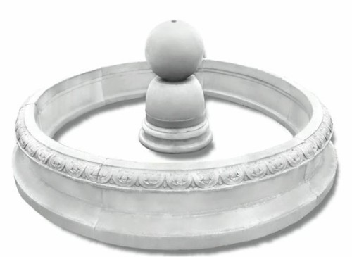 Casa Padrino Barock Springbrunnen Wei�  240 x H. 90 cm - Runder Gartenbrunnen im Barockstil Garten Brunnen