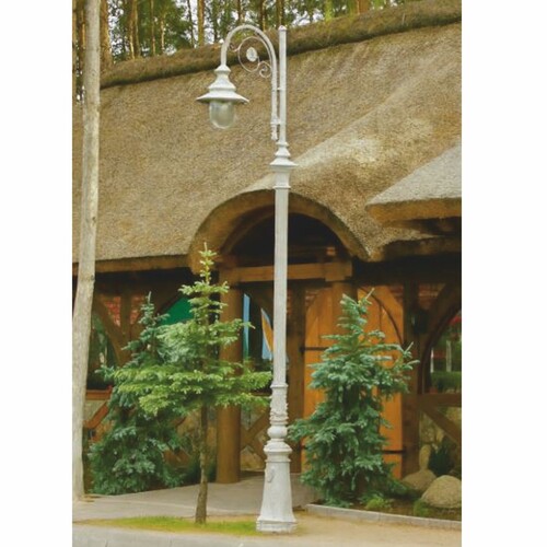 Casa Padrino Jugendstil Stra�enlaterne / Gartenlaterne Wei� - Au�enbeleuchtung