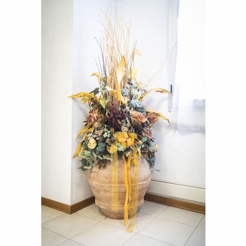 Casa Padrino Jugendstil Terrakotta Blumentopf Beige H. 62 cm - Made in Italy