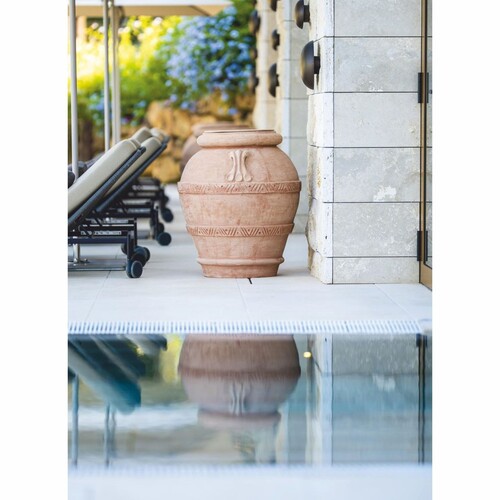 Casa Padrino Jugendstil Terrakotta Blumentopf Beige H. 85 cm - Made in Italy