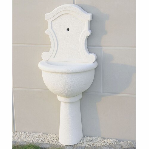 Casa Padrino Jugendstil Wandbrunnen Wei� H. 128 cm - Garten Deko Brunnen