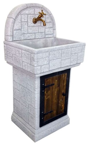 Casa Padrino Jugendstil Gartensp�le Antik Grau H. 120 cm