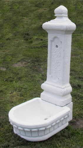 Casa Padrino Jugendstil Wandbrunnen Wei� H. 122 cm - Prunkvoller Gartenbrunnen - Gartendeko Stein Brunnen - Barock & Jugendstil Garten Deko Accessoires