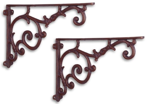 Casa Padrino Jugendstil Wandhalter Set Antik Rotbraun 30,4 x H. 19,3 cm - Barock & Jugendstil Wanddeko Accessoires