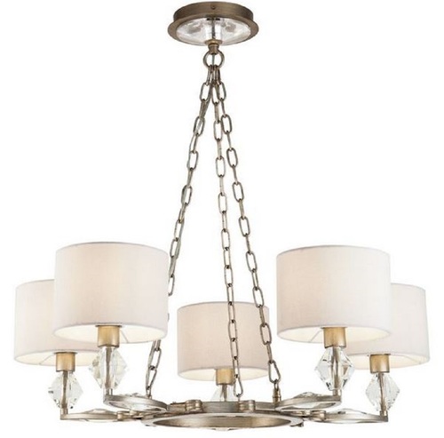 Casa Padrino Kronleuchter Messingfarben / Cremefarben  73 x H. 130 cm - Prunkvoller Kronleuchter im Neoklassischen Stil