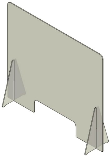 Casa Padrino Kunststoff Trennscheibe mit Durchreiche Transparent 100 x H. 70 cm - Schreibtisch Empfangstheken Theken Spuckschutz Covid-19 Corona Sicherheitsscheibe