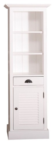 Casa Padrino Landhausstil Badezimmerschrank mit T�r und Schublade Wei� 54 x 41 x H. 160 cm - Badezimmerm�bel im Landhausstil 